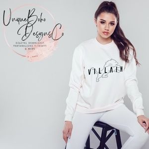 NWT* Detroit girls Crewneck Lions VILLAIN Detroit fans XS-2XL prices vary custom